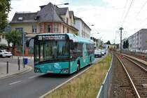 ICB Solaris Urbino 12 Wagen 222 25 Jahre ICB am 06.07.19 in Frankfurt als Linie 39