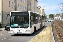 Müller Riedstadt Mercedes Benz Citaro 1 Facelift G als SEV Linie für die VGF U-Bahn Linien U1 U2 U3 und U8 am 06.07.19 in Frankfurt Eschersheim 