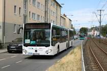 Müller Riedstadt Mercedes Benz Citaro 2 G als SEV Linie für die VGF U-Bahn Linien U1 U2 U3 und U8 am 06.07.19 in Frankfurt Eschersheim 