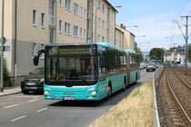 ICB MAN Lions City G Wagen 402 als SEV Linie für die VGF U-Bahn Linien U1 U2 U3 und U8 am 06.07.19 in Frankfurt Eschersheim 