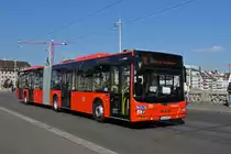 MAN Lions City von Südbadenbus, auf der Linie 38, überquert die Mittlere Rheinbrücke. Die Aufnahme stammt vom 04.07.2019.