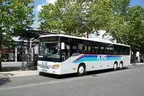 Bus Aschaffenburg / Verkehrsgemeinschaft am Bayerischen Untermain (VAB): Setra S 417 UL der Kahlgrund-Verkehrs-Gesellschaft mbH (KVG), aufgenommen im Juni 2019 am Hauptbahnhof in Aschaffenburg.