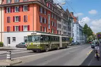 Betriebstag BERNMOBIL historique am 23. Juni 2019.<br>
FBW Gelenkautobus 270 an der Mittelstrasse.