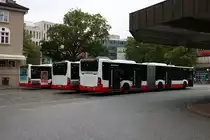 Drei Hochbahn Hamburg Mercedes Benz Citaro 2 G am 15.07.19 in Altona