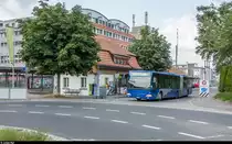 Bahnersatz wegen Bauarbeiten Köniz - Schwarzenburg.<br>
Citaro ex VZO 51 verlässt am 15. Juli 2019 den Bahnhof Köniz.