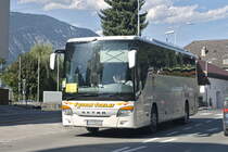 Schienenersatzverkehr für S-Bahn wegen Neubau Vomperbachbrücke, Setra S 415 GT-HD von tyrol tour in Pill. Aufgenommen 9.8.2019.