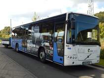 Volvo 8700 der VVR mit Fahrradanhänger in Sassnitz am 17.09.2017