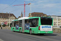 Mercedes Citaro 721, auf der Linie 34, überquert die Mittlere Rheinbrücke. Die Aufnahme stammt vom 27.07.2019.