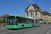 Mercedes Citaro 725, auf der Linie 34, überquert die Mittlere Rheinbrücke. Die Aufnahme stammt vom 21.08.2019.
