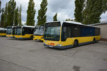 B-V 1619 stehen auf dem Betriebshof Indira-Gandhi-Straße. Aufgenommen am 22.09.2018 / Mercedes Benz Citaro Facelift.