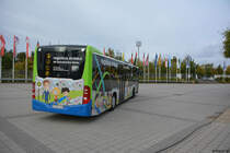 PM-RB 344 fährt am 23.09.2018 für die InnoTrans 2018 auf der Linie M1. Aufgenommen wurde ein Mercedes Benz Citaro II Solo.