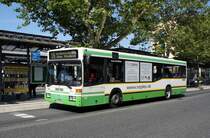Stadtbus Aschaffenburg / Verkehrsgemeinschaft am Bayerischen Untermain (VAB): Mercedes-Benz O 405 N der Stadtwerke Aschaffenburg Verkehrs-GmbH (STWAB), aufgenommen im Juli 2019 am Hauptbahnhof in Aschaffenburg.