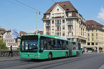 Mercedes Citaro 714, auf der Linie 34, überquert die Mittlere Rheinbrücke. Die Aufnahme stammt vom 21.08.2019.