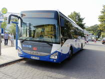 Iveco-Irisbus Crossway der UBB am 30. August 2019 als Linie 291 nach Ahlbeck(Grenze) an der Haltestelle Bansin Seebad. 