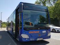 Hier ist der PF ER 146 von Eberhardt Reisen (Leihwagen für Seiz Reisen) auf der Buslinie 579 nach Ensingen im Auftrag für die OVR im Einsatz. Fotogrfiert am 7 Juni 2019 am Bahnhof in Vaihingen an der Enz.