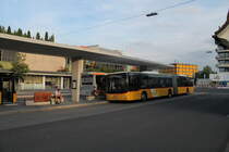 Postauto/PU Steffen Nr. 75 (MAN A40 Lion's City GL) am 14.9.2019 beim Bhf. Wattwil. Für den Bahnersatz zwischen Nesslau und Wattwil wurde ein Postauto vom Aargauer PU Steffen angemietet