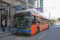 New Flyer Trolleybus E40LFR 2124, auf der Linie 6, unterwegs in Vancouver. Die Aufnahme stammt vom 07.08.2019.