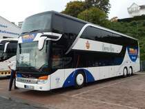 Setra 431 DT von Stewa aus Deutschland im Stadthafen Sassnitz am 15.10.2017