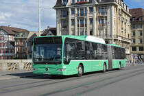 Mercedes Citaro 722, auf der Linie 34, überquert die Mittlere Rheinbrücke. Die Aufnahme stammt vom 01.10.2019.