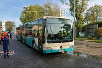 Autobus Sippel Mercedes Benz Citaro 1 Facelift G am 26.10.19 auf dem Betriebshof bei einer öffentlichen Feuerwehr Übung 