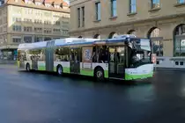 transN Nr. 341 (Solaris Urbino 18 Hybrid) am 22.10.2019 beim Bhf. La-Chaux-de-Fonds