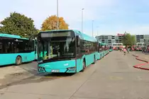 ICB Solaris Urbino 12 Wagen 213 am 26.10.19 auf dem Betriebshof bei einer öffentlichen Feuerwehr Übung 