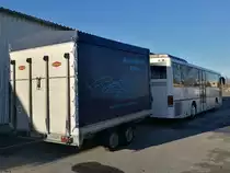 Setra 315 UL von Unger aus Deutschland mit Anhänger in Neubrandenburg am 30.12.2017