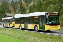 PostAuto Hess Zugfahrzeug 'BE 669 359' aus Laupen mit einem Anhänger von Lauterbrunnen unterwegs als Bahnersatz nach Interlaken Ost, am 2.11.19 bei der Abzweigung Zweilütschinen.