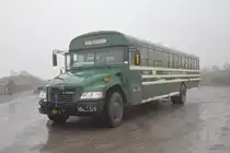 Blue Bird Autobus 160 256 auf einem Rastplatz im Denali Nationalpark. Die Aufnahme stammt vom 15.08.2019.