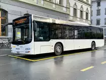 MAN Lions City Ortsbus Brig-Glis '10444'  VS 449 116' hat seine Werbung (Swiss Alpina) verloren und ist wieder Weiss, am 5.11.19 auf dem Bahnhofplatz Brig.