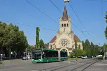 Mercedes Citaro 7048, auf der Linie 50, fährt Richtung Endstation am Bahnhof SBB. Im Hintergrund steht die Paulus Kirche. Die Aufnahme stammt vom 27.08.2019.