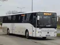 Mercedes Tourismo von Ostseewindreisen (ex Rabastens-Tourisme/F) aus Deutschland in Rostock am 25.01.2018