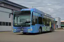 Mercedes Citaro 804 fährt während der Basler Herbstmesse als Messe Bus. Hier steht der Bus auf dem Hof der Garage Rankstrasse. Die Aufnahme stammt vom 09.11.2019.