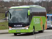 Setra 516 HD von Flixbus/Prima Klima Reisen aus Deutschland in Rostock am 25.01.2018