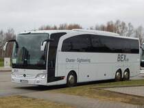 Mercedes Travego von BEX aus Deutschland in Rostock am 25.01.2018