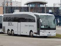 Mercedes Travego von BEX aus Deutschland in Rostock am 25.01.2018