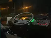 Fahrerarbeitsplatz eines Mercedes Citaro II der Neubrandenburger Verkehrsbetriebe in Neubrandenburg am 07.02.2018