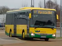 Iveco Crossway der Verkehrsgesellschaft Ludwigslust-Parchim mbH in Malchow am 18.02.2018