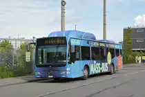 Mercedes Citaro 804 fährt während der Basler Herbstmesse als Messe Bus. Hier verlässt der Bus die Garage Rankstrasse Richtung Messeplatz. Die Aufnahme stammt vom 09.11.2019.