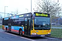 BVG Wagen 1634 auf Linie 190 nach S Wuhlheide - Berlin, Köpenicker Straße / U Elsterwerder Platz - am 23.11.2019 - Werbung: Wohnungsbaugenossenschaften/Baugenossenschaft Ideal