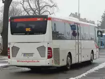 Mercedes Tourismo RH der Uckermärkische Verkehrs GmbH in Prenzlau am 07.03.2018