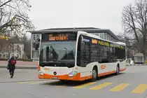 Mercedes Citaro 93 fährt als Dienstfahrt zur Haltestelle beim Amthausplatz. Die Aufnahme stammt vom 04.12.2019.