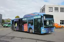 Mercedes Citaro 804 fährt während der Basler Herbstmesse als Messe Bus. Hier steht der Bus auf dem Hof der Garage Rankstrasse. Die Aufnahme stammt vom 09.11.2019.
