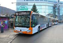 RNV Mercedes Benz Citaro 2 G Wagen 8196 am 22.12.19 in Heidelberg auf der Linie 32 
