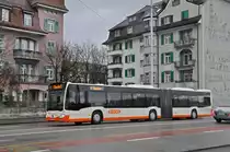 Mercedes Citaro 33, auf der Linie 1, fährt zur Haltestelle beim Bahnhof Solothurn. Die Aufnahme stammt vom 09.12.2019.