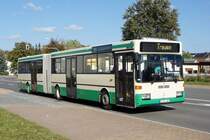 Bus Rodewisch / Bus Vogtland: Mercedes-Benz O 405 G - Gelenkbus (V-KV 440) der Göltzschtal-Verkehr GmbH Rodewisch (GVG), aufgenommen im Oktober 2019 am Busbahnhof von Rodewisch.