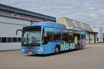 Mercedes Citaro 804 fährt während der Basler Herbstmesse als Messe Bus. Hier steht der Bus auf dem Hof der Garage Rankstrasse. Die Aufnahme stammt vom 09.11.2019.