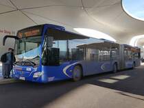 Hier ist der neue PF ER 162 von Eberhardt Reisen auf der Buslinie 743 als Schnellbus nach Bieselsberg im Einsatz. Abgelichtet am 19.11.2019 am HBF in Pforzheim.