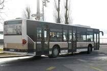 Heckansicht des abfahrenden Citaro I Nr. 51 am 30.12.19 beim Bahnhof Tiefenbrunnen.