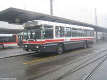 Da die Linie 10 nach Oberhofstetten einen Bahn�bergang in einer Steigung �berquert, sind dort Niederlfurbusse nicht zugelassen, da die Gefahr besteht, dass sie darauf aufstehen k�nnen. Daher sind weiterhin zwei Saurer in St. Gallen, einer davon, der Nr. 219 stand am 16.12.08 beim Bhf. St.Gallen.